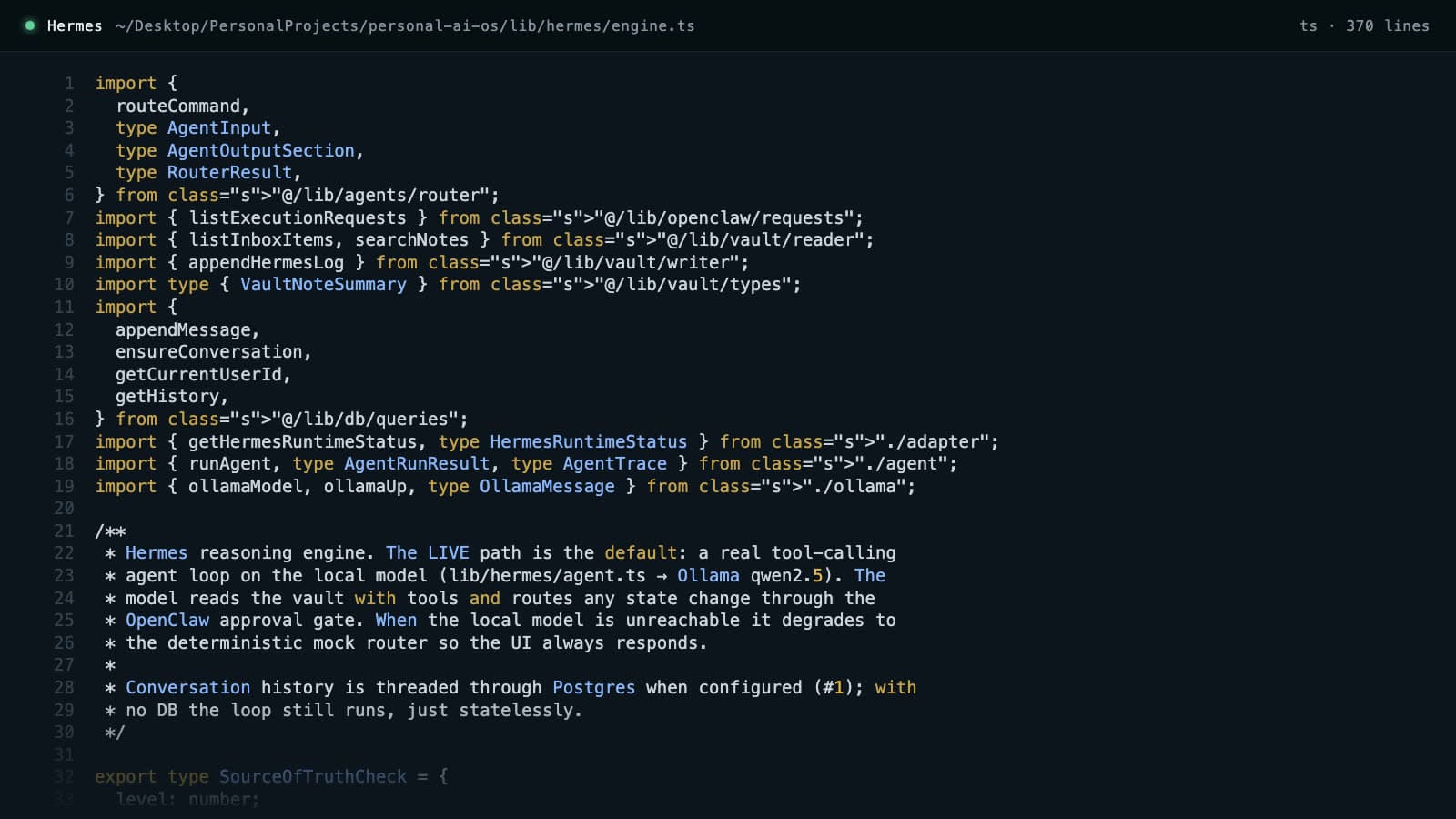 Hermes — local reasoning over a Markdown vault